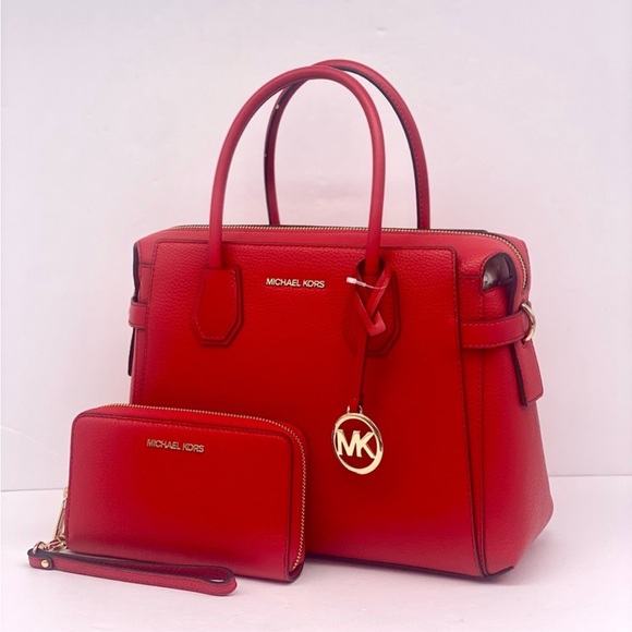 Michael Kors Mercer Medium Belted Satchel Crossbody and Wallet Set - Picture 1 of 14